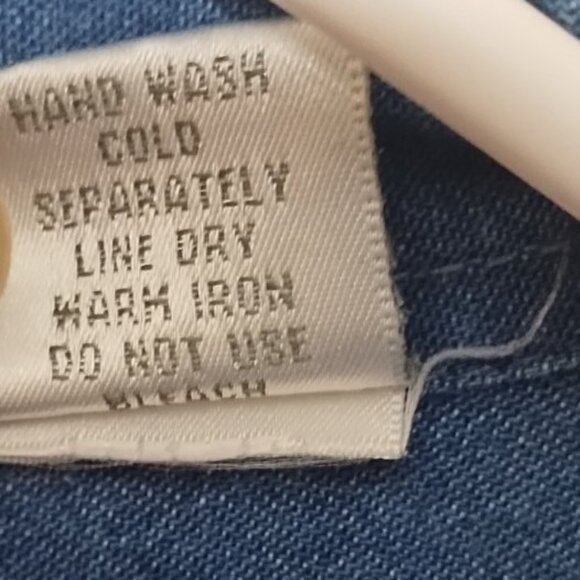 VTG 90s Casual Corner Embroidered Floral Lng Slv Button Up Denim Shirt S Cottage - Picture 5 of 6